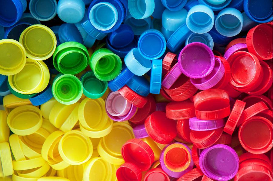 colorful bottle caps
