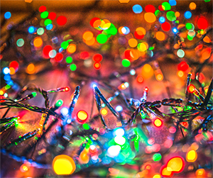 a string of LED holiday lights