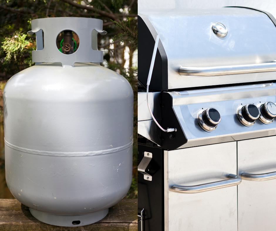 propane tank and grill