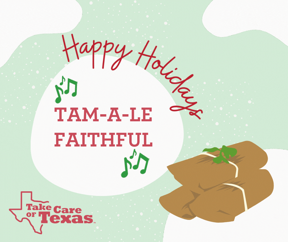 Tamales with music notes featuring the text "Tam-A-Le Faithful"