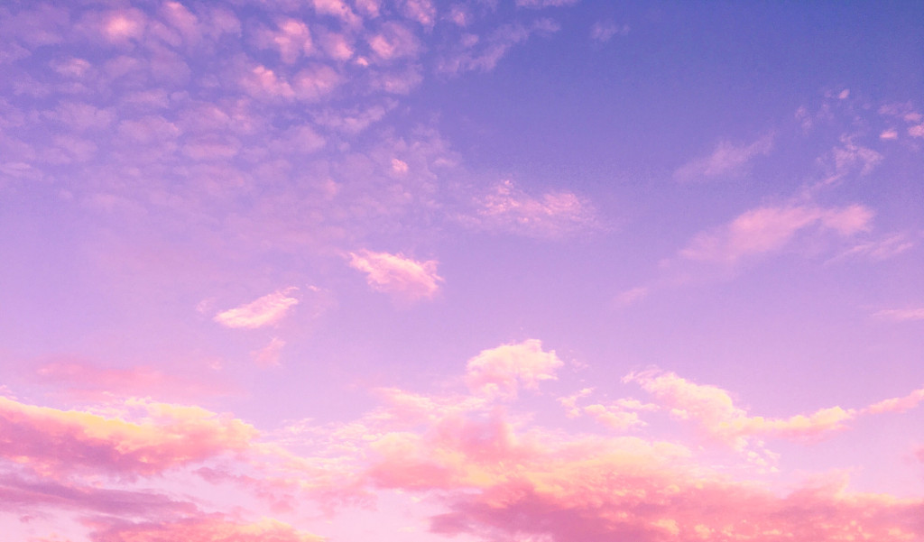 Pink clouds in the sky at sunset