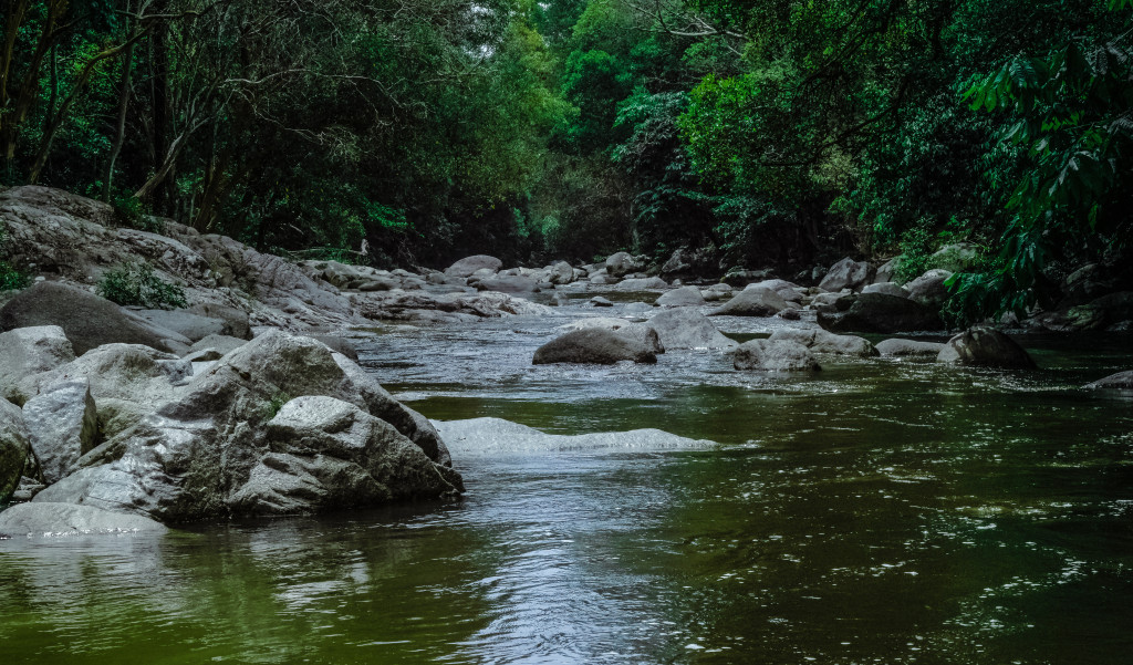 River bed at dusk