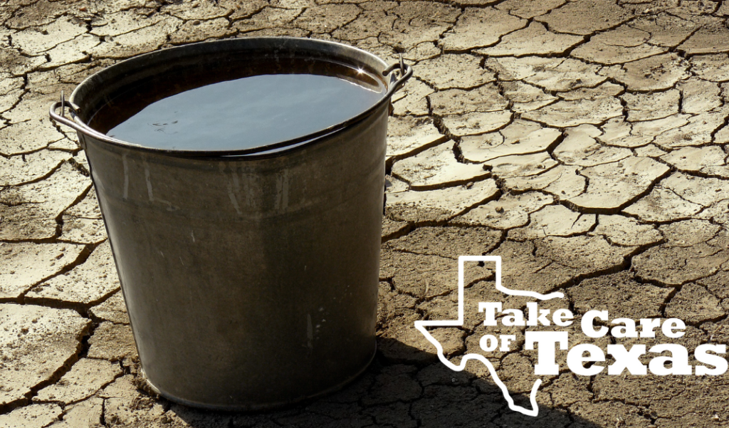 Bucket of water in a dry gulch