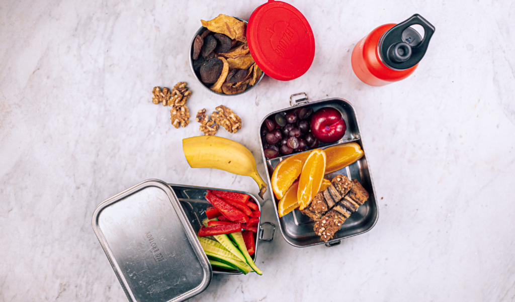 Various items for a no waste lunch