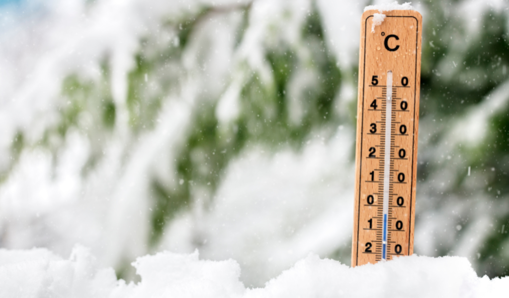 Thermometer in snow