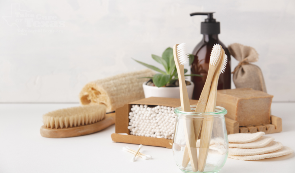 Natural material bathroom products.