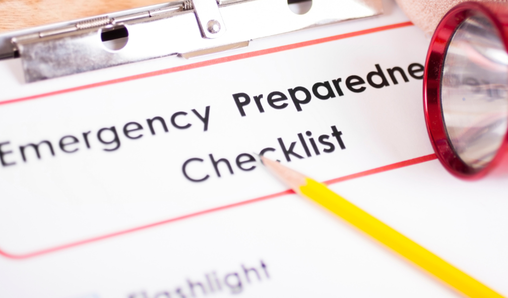 Emergency Preparedness Checklist with Flashlight