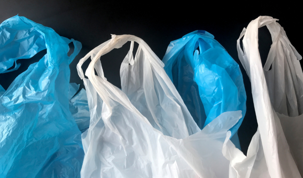 Plastic Bags on a Blank Background