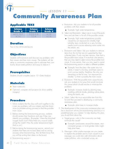 community awareness plan