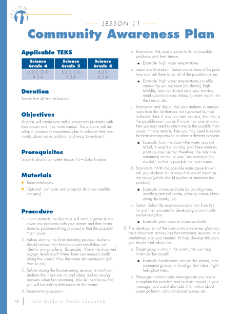 Community Awareness Plan | Take Care of Texas