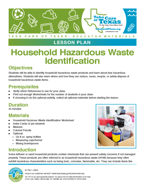 household hazardous waste identification