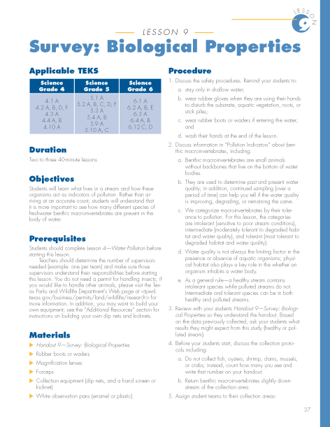 survey biological properties