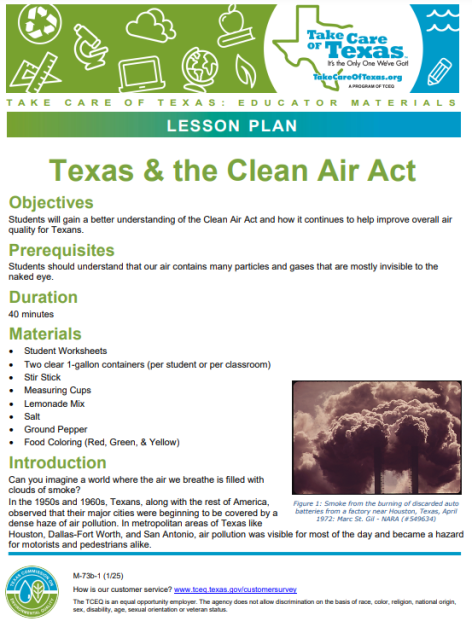 Texas and the clean air act