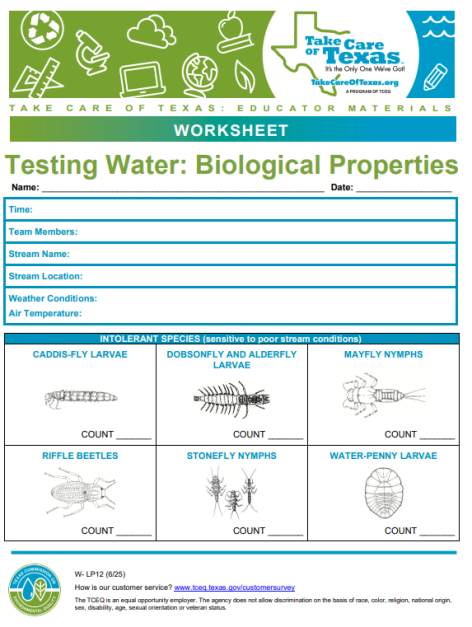 test water biological properties