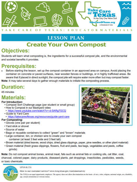 create compost lesson plan