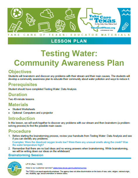 community awareness plan