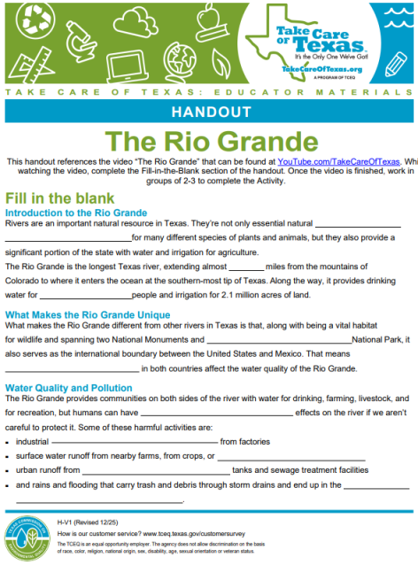 The Rio Grande handout