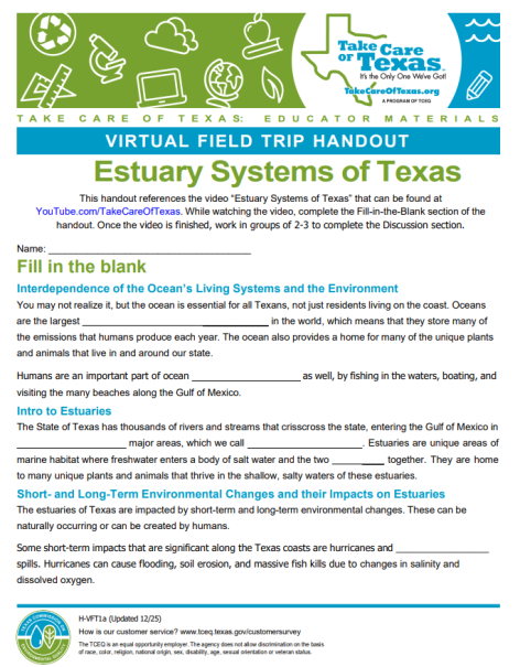 estuary systems of texas