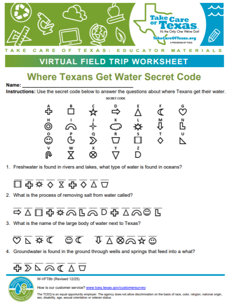where texans get water secret code