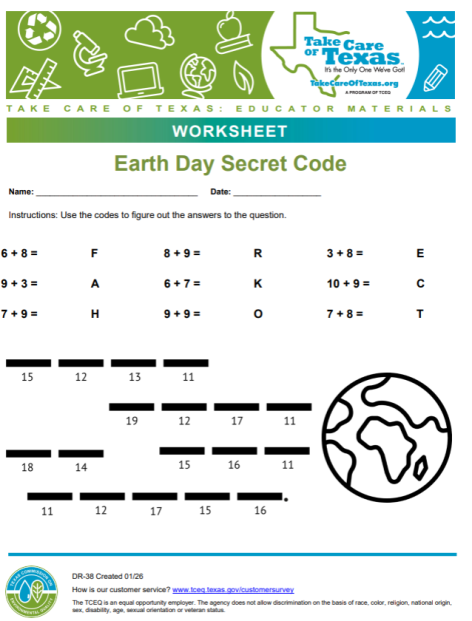earth day secret code