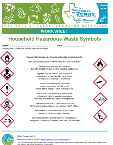 household hazardous waste symbols