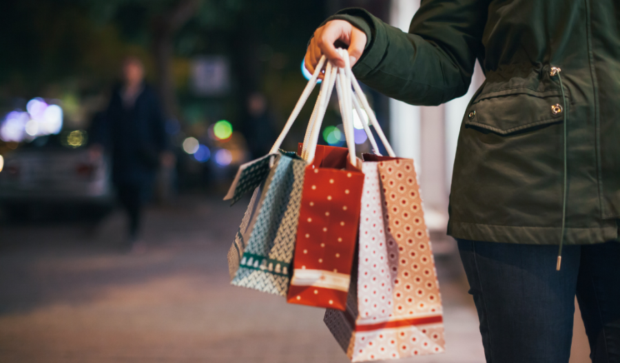 Holiday shopping bags