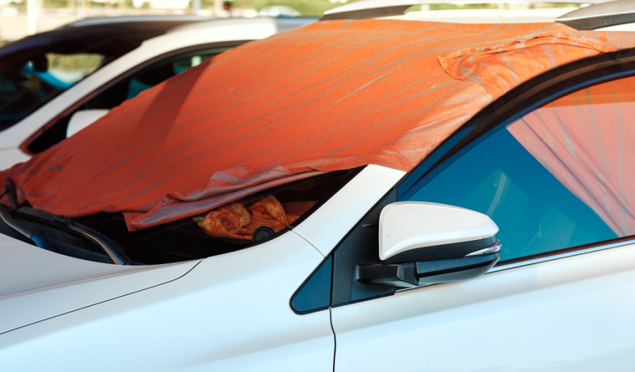 Use a blanket to cover the windshield to protect from accumulation.