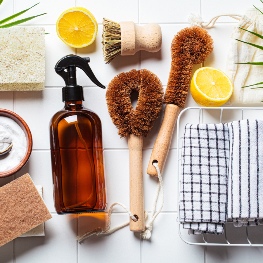 array of cleaning products