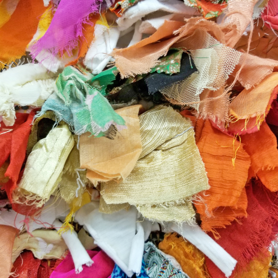 scraps of colorful fabric