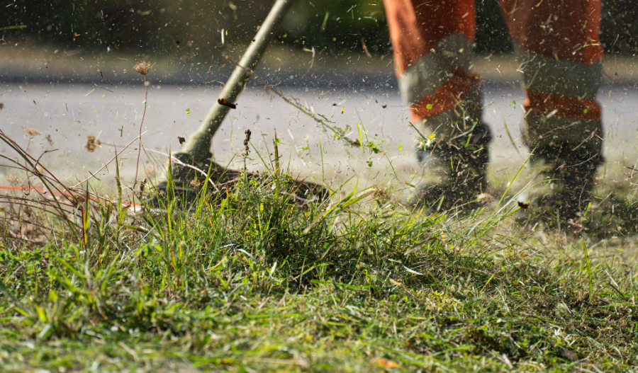 Cutting a lawn