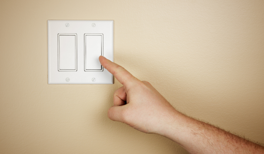 Someone switching off the lights