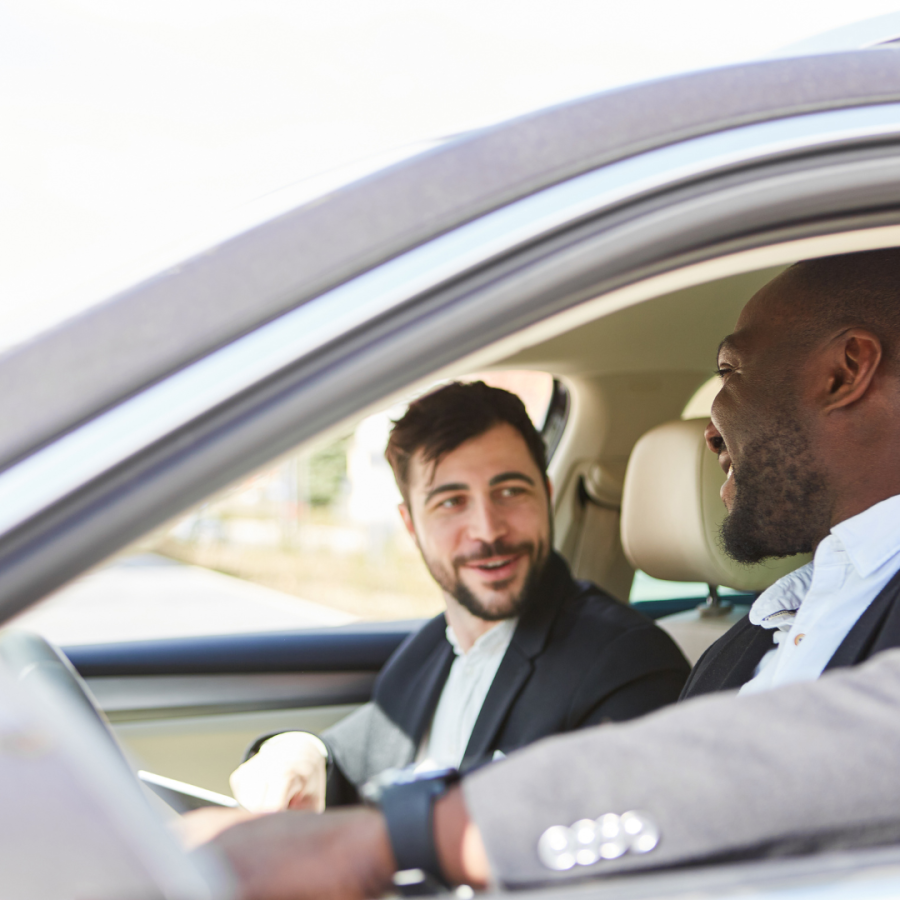 officemates ride to work together 