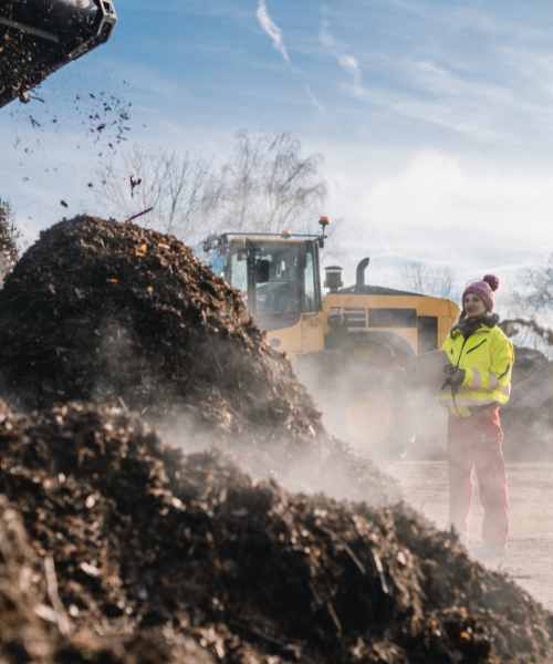 Commercial composting site.