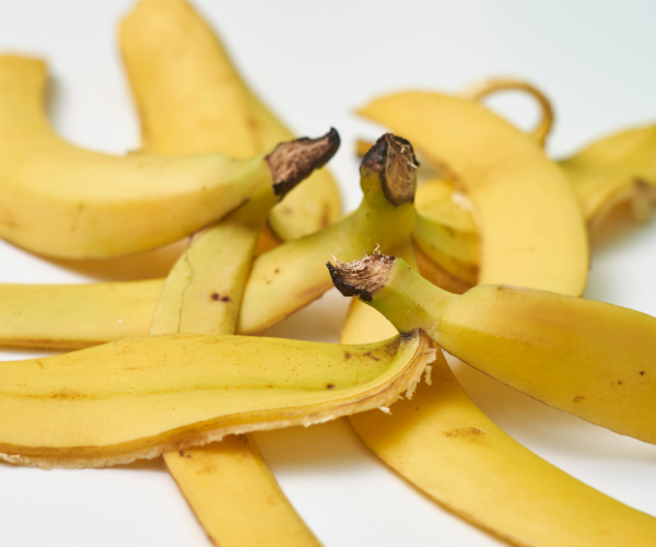 Small pile of banana peels.