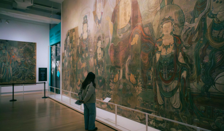 A person visiting a museum