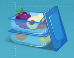 Reusable Containers with food graphic