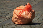 orange trash bag
