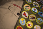 Boy scout sash with award patches